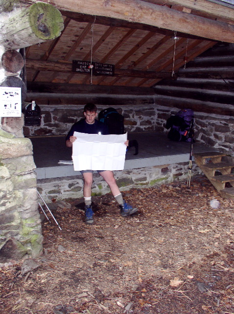 Mike consults the map at Rausch Gap